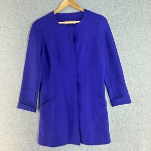 Womens Beyond Threads Small (?) Alpaca Wool Blue Purple Button Front Jacket Coat